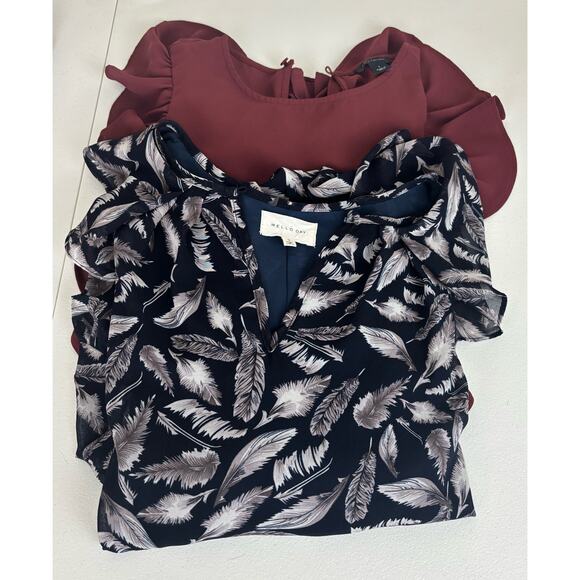 Ann Taylor Tops - Bundle of Two Long Sleeve Ruffle Blouse Tops. Ann Taylor and MelloDay Size Small